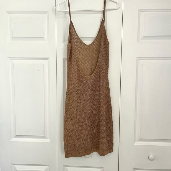 WHITE FOX perfect places mini dress gold size L NWT - Picture 7 of 9